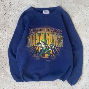 Vintage 90s Notre Dame Fighting Irish Team Edition College Crewneck Size M